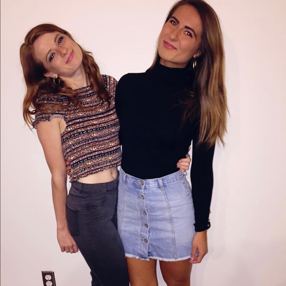 Jean button skirt